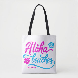 Tote Bag Magenta Aloha Plages Pun d'été Personnalisé