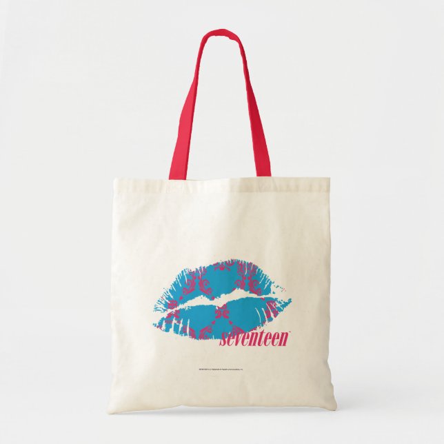 Tote Bag Magenta-Aqua de damassé (Devant)