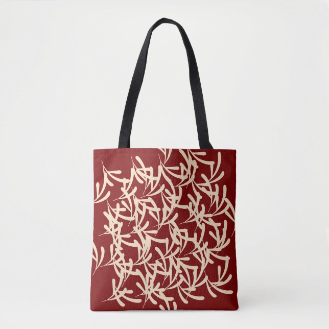 Tote Bag Magenta Décoratif Orné  (Devant)