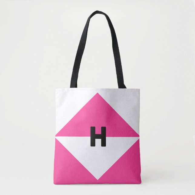 Tote Bag Magenta et Blanc Moderne (Devant)