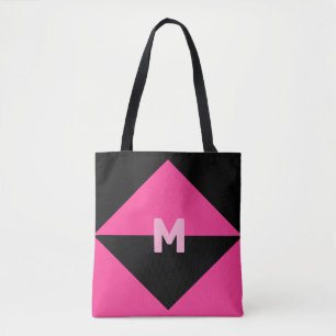 Tote Bag Magenta et Noir Moderne