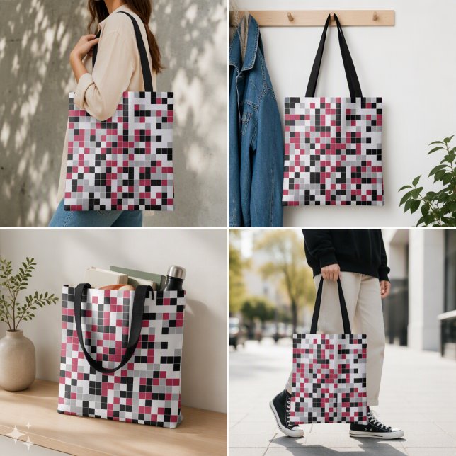 Tote Bag Magenta Géométrique Moderne (Créateur téléchargé)