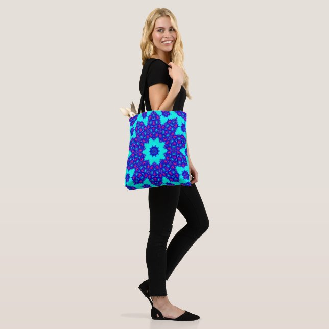 Tote Bag  Magic Blue kaleidoscope flourished (Sur le modèle)