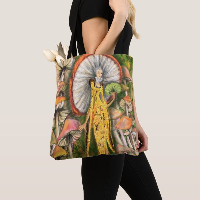 Tote Bag Magic Champhrooms Queen Fantastic Fairytale Peintu (De près)
