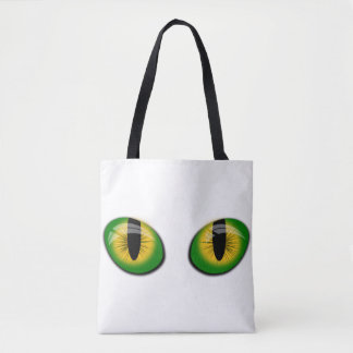 Tote Bag Magic Green Chat Jaune Yellow Yellow Eyes Fille Fe