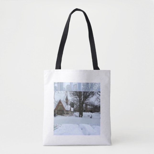 Tote Bag Magical Urban Snow Scene – Winter in the City (Devant)