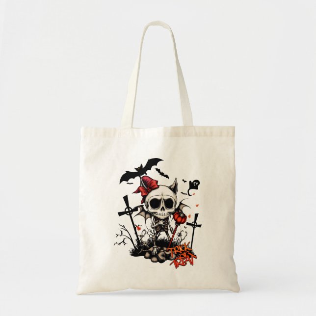 Tote Bag Magie citrouille et Amusement d'os. (Devant)