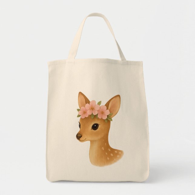 Tote Bag Magie de cerfs doux (Devant)