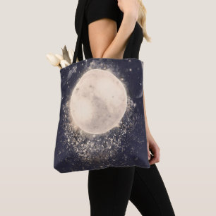 Tote Bag Magie de Lune de Rêve Étincelles Cosmiques