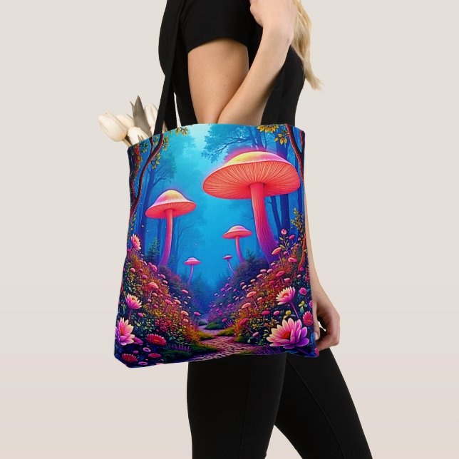 Tote Bag Magie des champignons éclatants (De près)