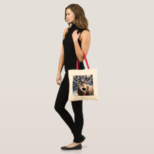 Tote Bag Magie du Renne: Gros Plan du Fidèle Compagnon du P