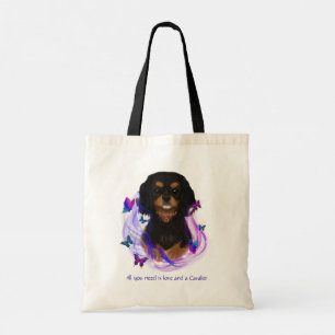 Tote Bag Magique Black & Tan Cavalier King Charles Spaniel