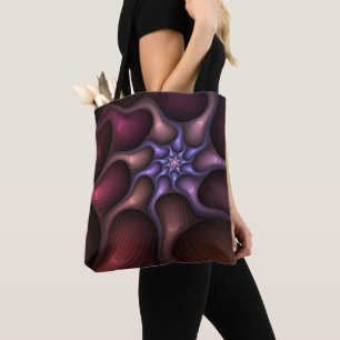 Tote Bag Magique brillant Abstrait rayé coloré Fractal
