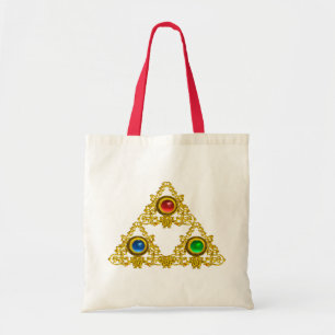 TOTE BAG MAGIQUE ELFIC TALISMAN /GOLD TRIANGLE AVEC GEMSTON