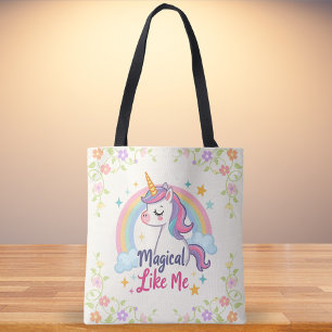Tote Bag Magique Pastel Unicorn avec arc-en-ciel