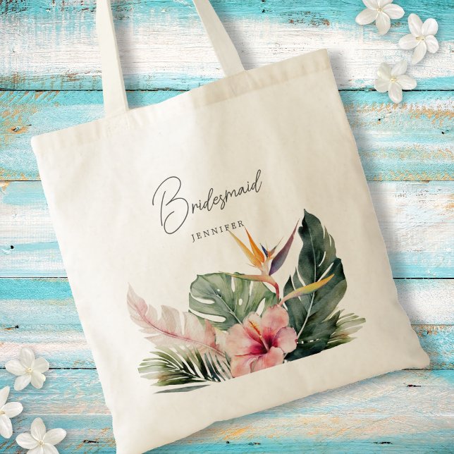 Tote Bag Magnifique Botanique Tropicale Destination Mariage (Créateur téléchargé)