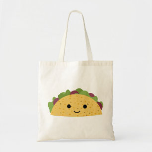 Tote Bag Magnifique Caricature Kawaii Souriant Taco
