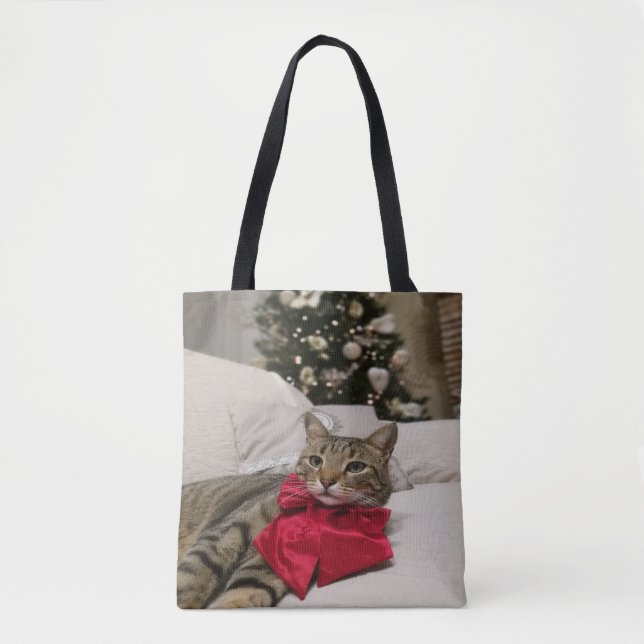 Tote Bag Magnifique chat noir et blanc (Devant)