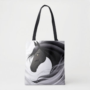 Tote Bag Magnifique Cheval Noir