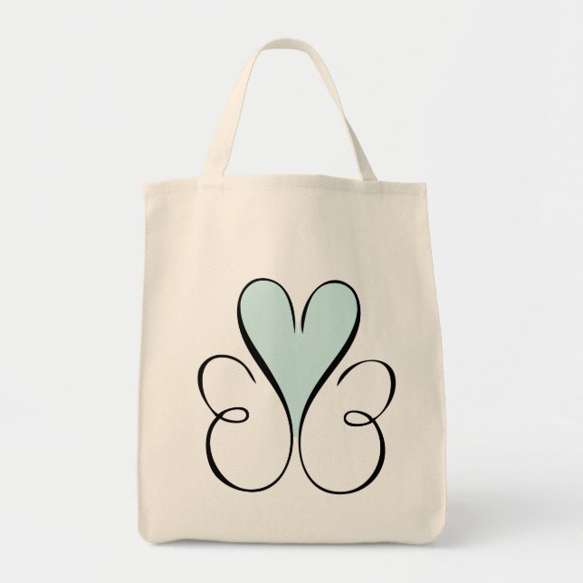 Tote Bag Magnifique Cœur Bleu (Devant)