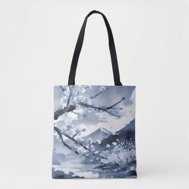 Tote Bag Magnifique Élégante floraison de cerises japonaise (Devant)