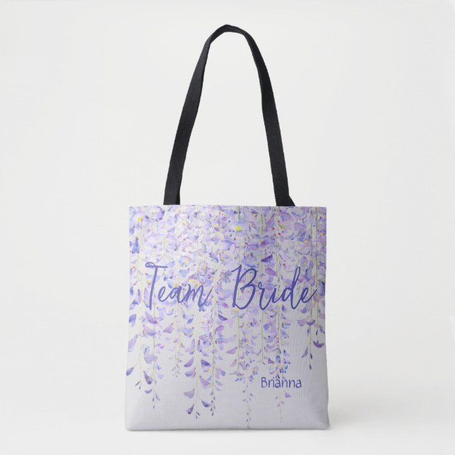 Tote Bag Magnifique Lilac Hanging Wisteria Team Bride Fourr (Devant)