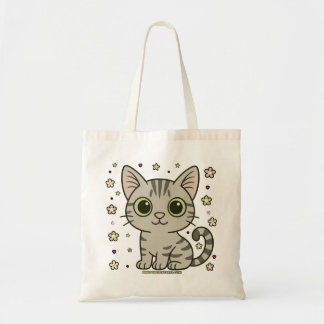 Tote Bag Magnifique Maya Floral Tabby Cat