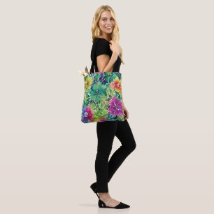 Tote Bag Magnifique motif de fleurs à l'aquarelle