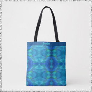 Tote Bag Magnifique Peacock Blue Abstrait