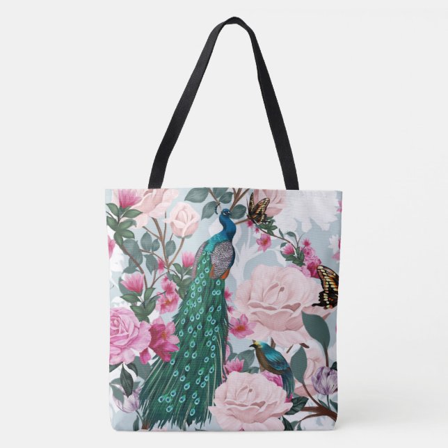 Tote Bag Magnifique Peacock Floral Mode Fourre-tout (Devant)