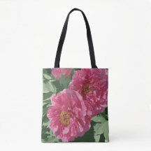 Magnifique pivoine rose profonde sur toile fourre-
