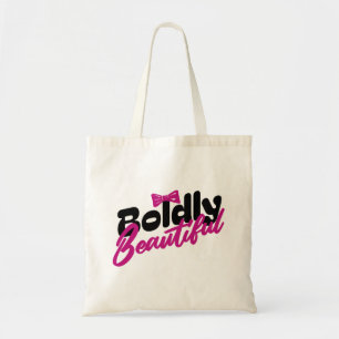 Tote Bag Magnifique typographie rose avec nœud