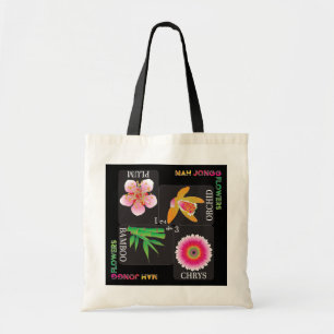 Tote Bag Mah Jongg 4 Fleurs Fourre-tout