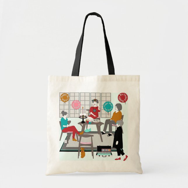 Tote Bag Mah Jongg Chat Anniversaire (Devant)