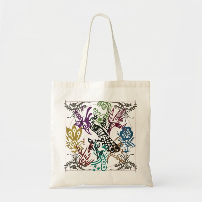 Tote Bag Mah Jongg One Bams Birds Bag (Devant)