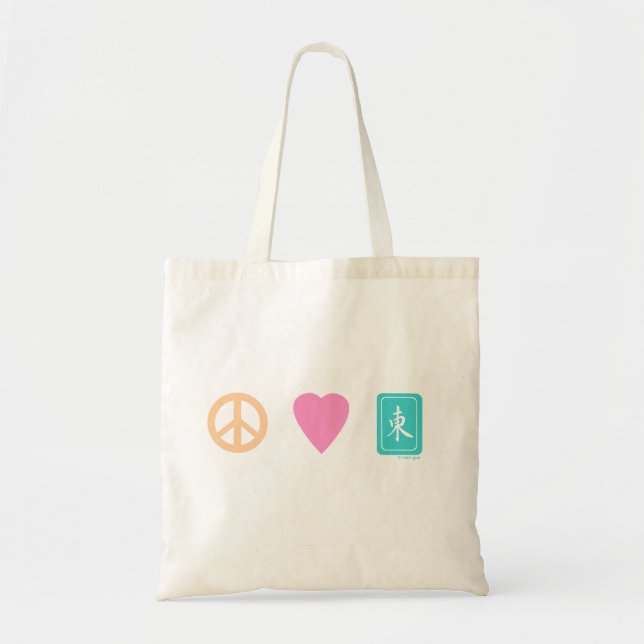 Tote Bag MahJong, amour de la paix (Devant)