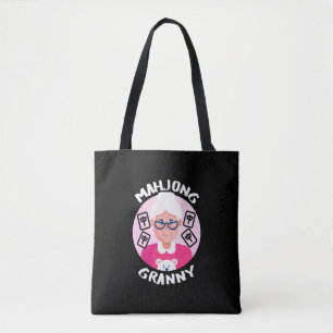 Tote Bag Mahjong Granny Funny Mahjong