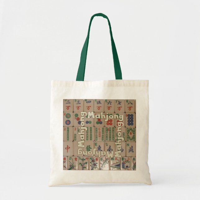 Tote Bag Mahjong sur les carreaux (set no 1) (Devant)