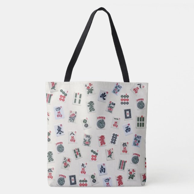 Tote Bag MahJongg jeu tuiles symboles design (Devant)