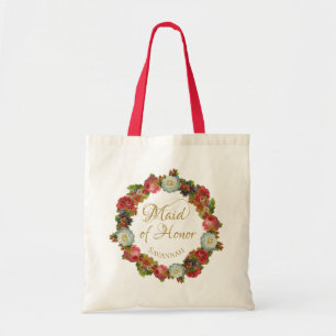 Tote Bag Maid of Honor Automne Floral Elégant Mariage