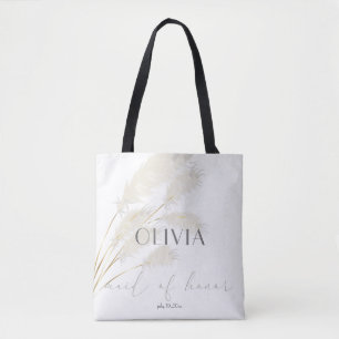 Tote Bag Maid of Honor Ivory Pampas Grass