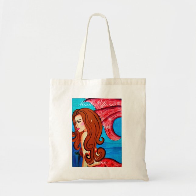 Tote Bag Maid of Honor redhead roux mermaid (Devant)