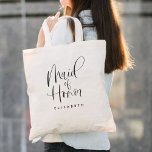 Tote Bag Maid of Honor Simple Moderne Mariage de calligraph<br><div class="desc">Maid of Honor Simple Modern Calligraphy Mariage Sac fourre-tout propose une calligraphie amusante et jolie,  ainsi qu'un nom personnalisé.</div>