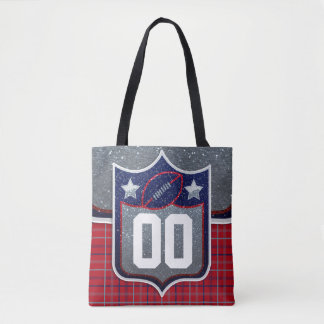 Tote Bag Maillot de football de l'école rouge blanc et bleu
