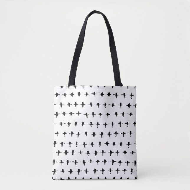 Tote Bag Main de croix noires dessinée géométrique (Devant)