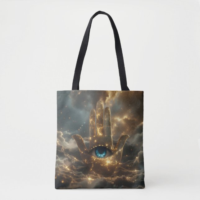 TOTE BAG MAIN DE FATIMA – MAIN DE HAMSA – ZEN BOUDDHISME  (Devant)
