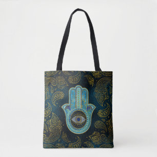 Tote Bag Main décorative de Hamsa avec l'arrière - plan d