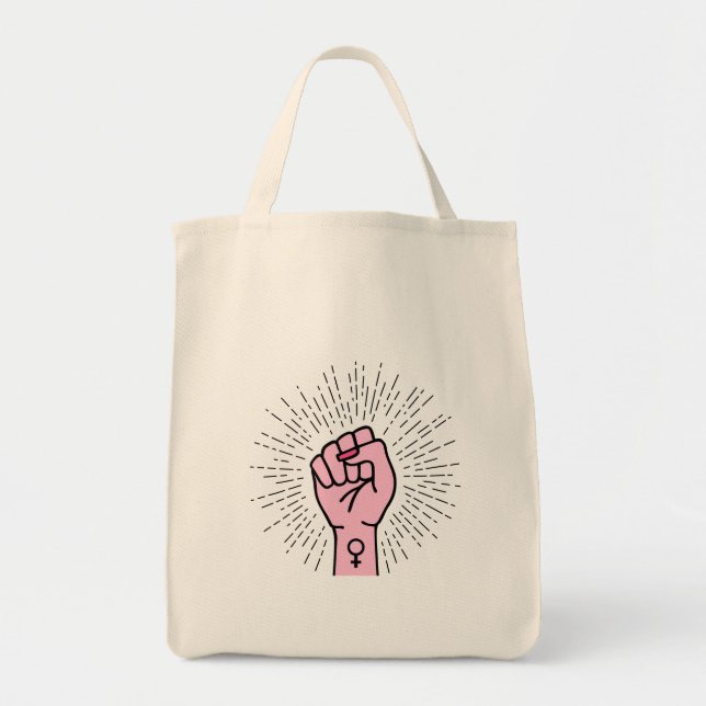 Tote Bag Main féministe avec symbole féminin (Devant)