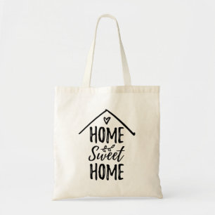 Tote Bag Main noire et blanche tirée Accueil Sweet Home Cit