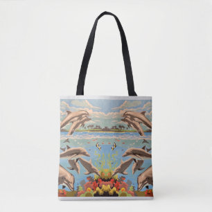 Tote Bag Main Painted by Number Dolphins